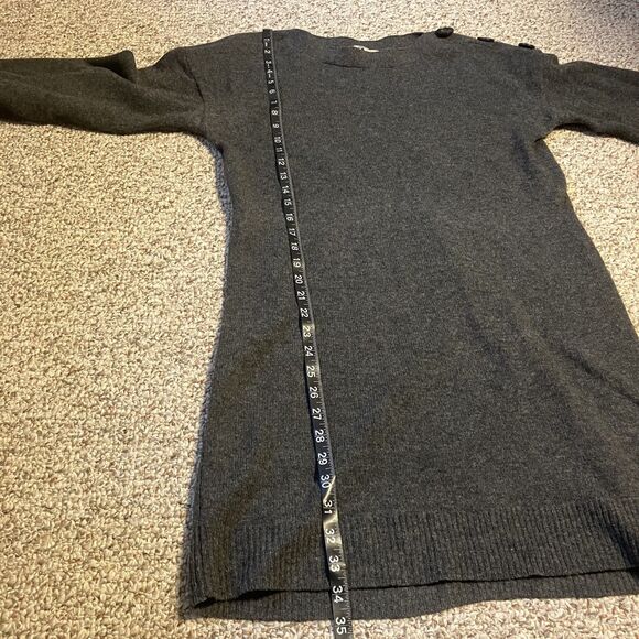 Madewell Womens Long Sleeve Sweater Dress Size S Gray Wool Button Quiet Luxury - Picture 8 of 8